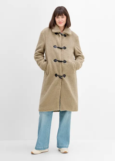 3-in-1 Umstandsmantel mit Trageeinsatz aus Teddyfleece, bonprix