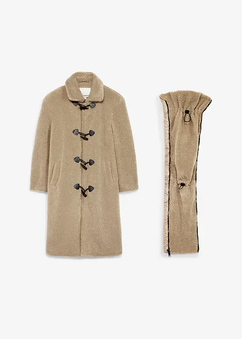 3-in-1 Umstandsmantel mit Trageeinsatz aus Teddyfleece, bonprix