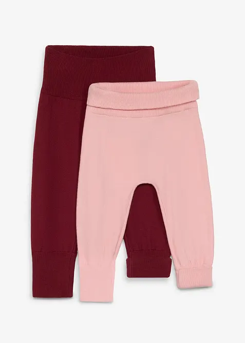 Lots de 2 pantalons &eacute;volutifs en maille de coton m&eacute;lang&eacute;, bonprix