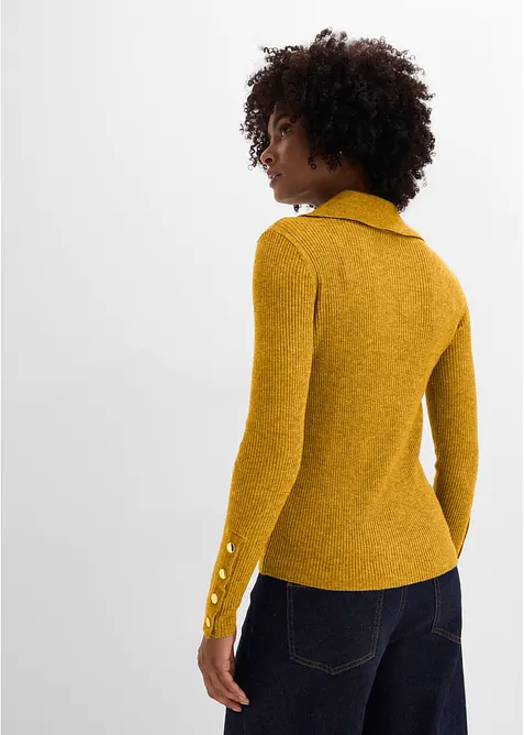 Polo-Pullover mit Viskose Anteil, bonprix