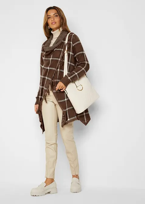 Longstrickjacke mit Fransen, bonprix