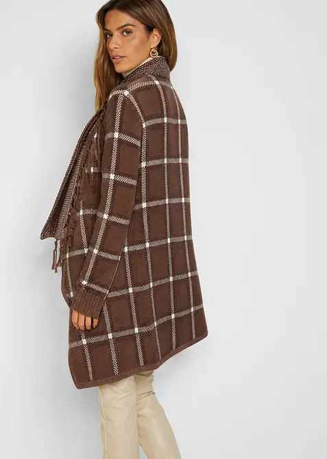 Longstrickjacke mit Fransen, bonprix
