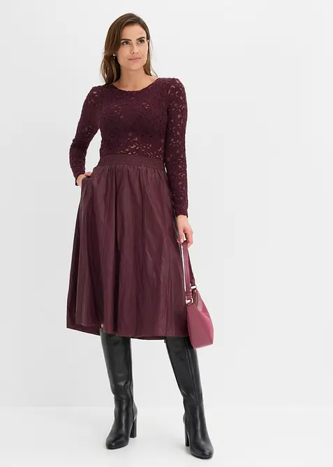Spitzenbody mit flauschiger Oberfl&auml;che, bonprix