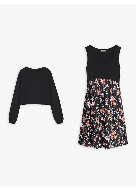 Set aus Umstands- und Stillkleid mit Sweatshirt (2-teiliges Set), bonprix