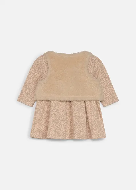 Robe et gilet sans manches en sherpa (ens. 2 pces), bonprix