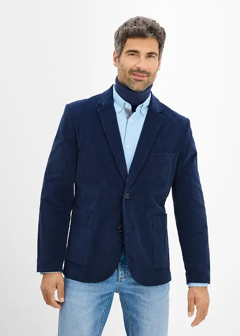 Veste de costume en velours c&ocirc;tel&eacute; extensible, Regular Fit, bonprix