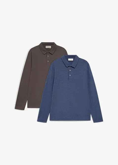 Lot de 2 polos en maille piqu&eacute;e, 100% coton, bonprix