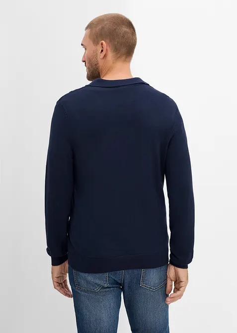 Polo-Pullover aus reiner Baumwolle, bonprix