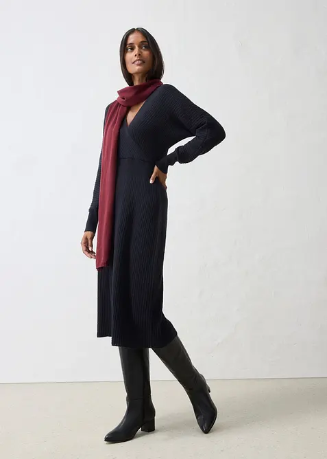 Robe en maille douce de laine m&eacute;lang&eacute;e, bonprix