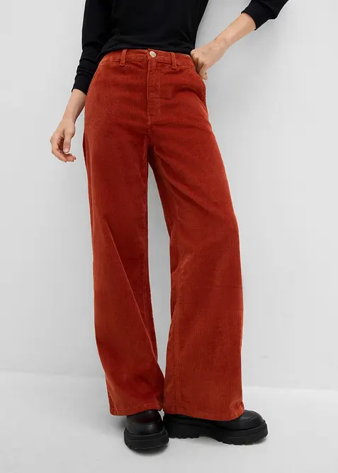 Pantalon en velours de coton c&ocirc;tel&eacute;, bonprix