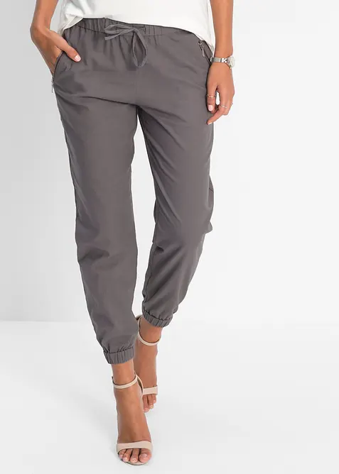 Pantalon 7/8 l&eacute;ger en lin et coton, bonprix