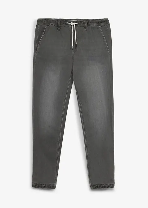 Jean jogger regular &agrave; taille &eacute;lastiqu&eacute;e, droit, bonprix