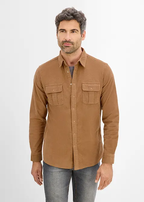Chemise en velours c&ocirc;tel&eacute; extensible, bonprix