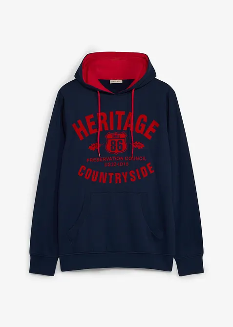 Sweat &agrave; capuche, imprim&eacute; floqu&eacute;, bonprix