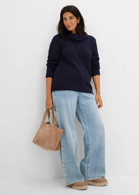 Grobstrick-Pullover aus Baumwoll-Mix, bonprix
