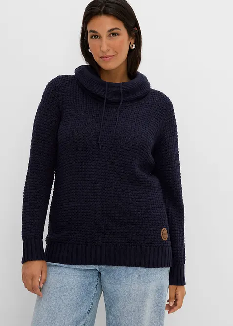 Grobstrick-Pullover aus Baumwoll-Mix, bonprix