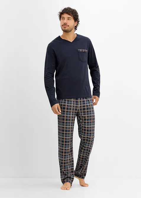 Pyjama mit Bio-Baumwolle und langen &Auml;rmeln, bonprix
