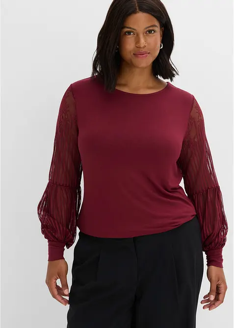 T-shirt manches longues en viscose extensible, bonprix