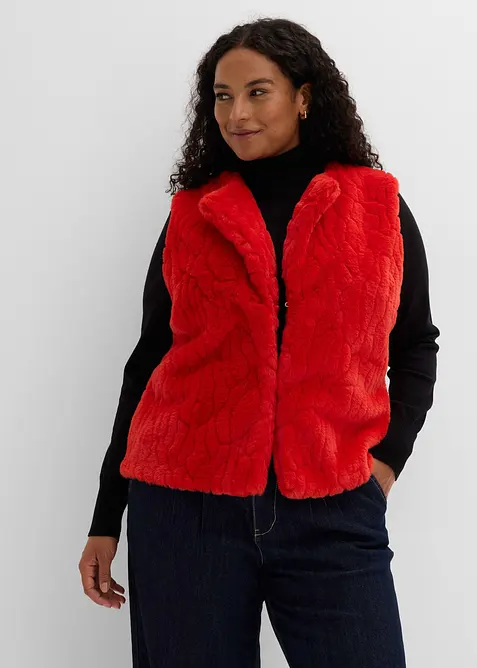 Gilet sans manches en maille peluche, bonprix