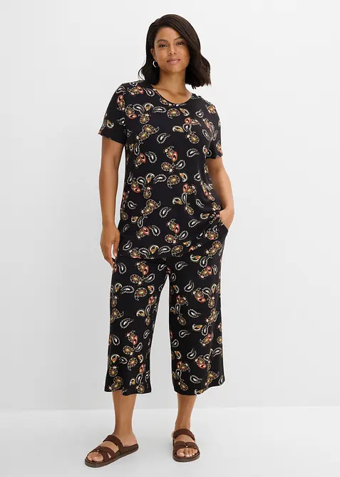 Shirt und Culotte aus flie&szlig;endem Viskose-Mix, (2-tlg. Set), bonprix