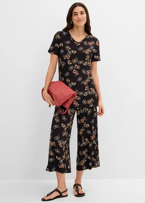 Shirt und Culotte aus flie&szlig;endem Viskose-Mix, (2-tlg. Set), bonprix