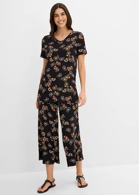 Shirt und Culotte aus flie&szlig;endem Viskose-Mix, (2-tlg. Set), bonprix