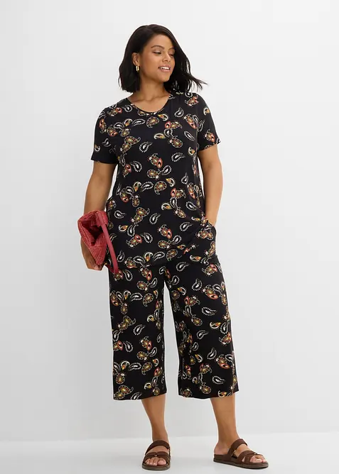 Shirt und Culotte aus flie&szlig;endem Viskose-Mix, (2-tlg. Set), bonprix