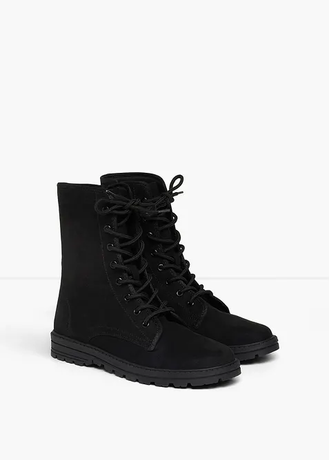 Boots lac&eacute;es &agrave; semelle crant&eacute;e, bonprix