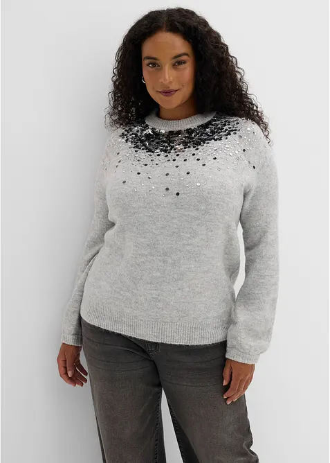 Pull &agrave; sequins multicolores, bonprix