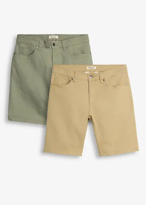 Stretch-Bermuda in Regular Fit (2er-Pack), bonprix