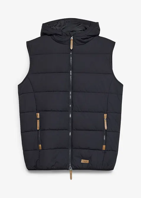 Steppweste mit Lederimitat-Details, bonprix