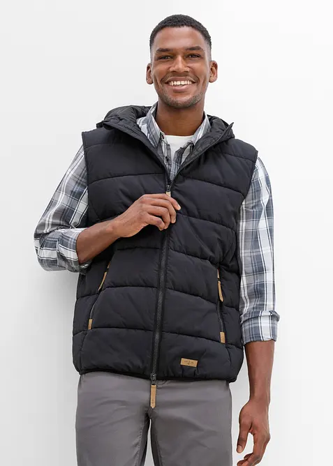 Doudoune sans manches avec d&eacute;tails enduits, bonprix
