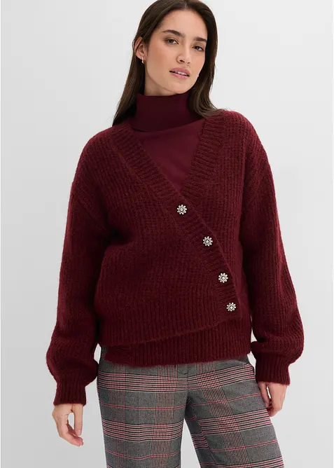 Grobstrickjacke aus weichem Wollmix, bonprix