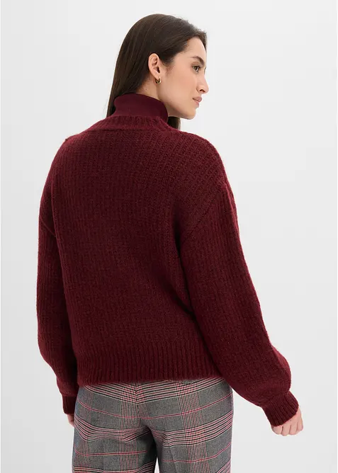 Grobstrickjacke aus weichem Wollmix, bonprix