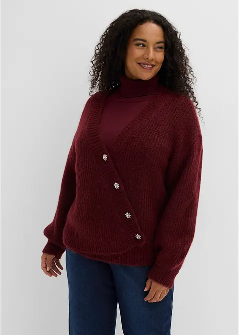 Gilet doux en grosse maille de laine m&eacute;lang&eacute;e, bonprix