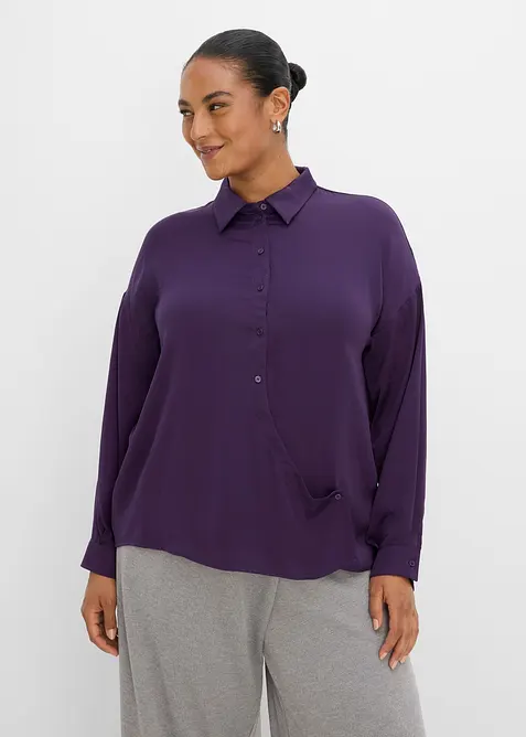 Hemdbluse aus flie&szlig;endem Satin, bonprix