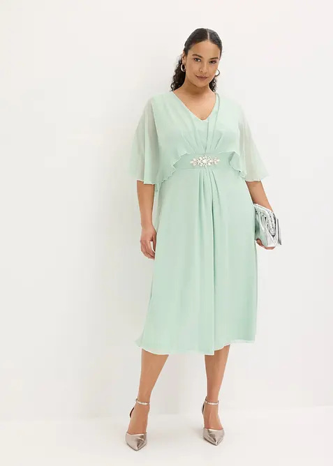 Robe en mousseline avec application de strass, bonprix