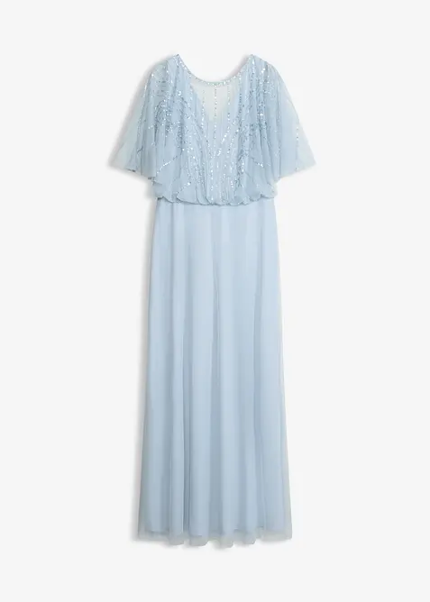 Maxikleid aus feinem T&uuml;ll mit Paillettenstickerei, bonprix