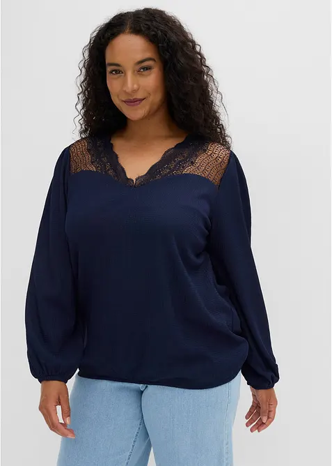 Langarmshirt mit Spitze, bonprix