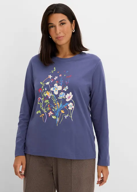 T-shirt manches longues 100% coton, bonprix