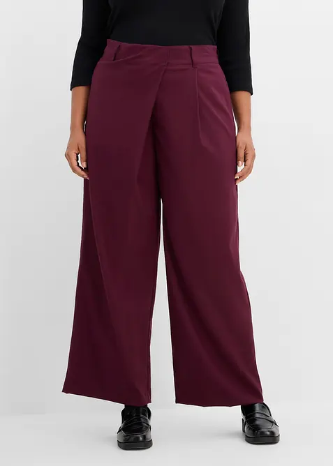 Pantalon large &agrave; pinces, fluide, bonprix