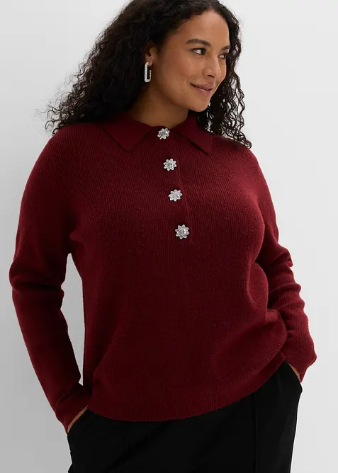 Pull polo avec laine, bonprix