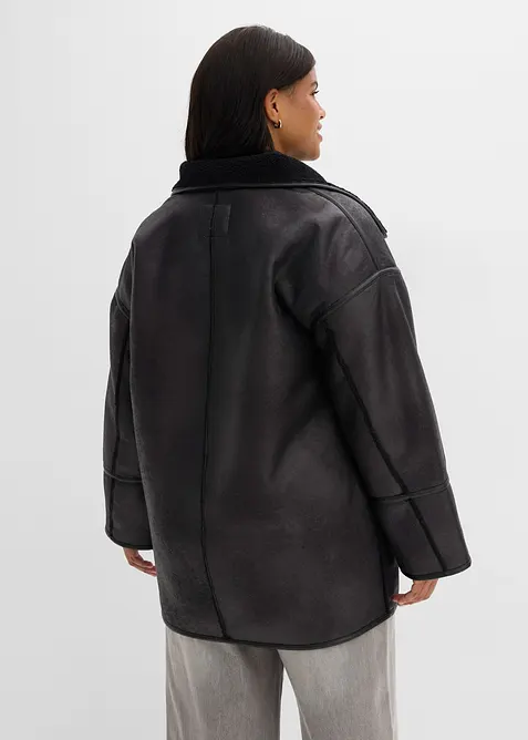 Oversized Lammfellimitat-Jacke, bonprix