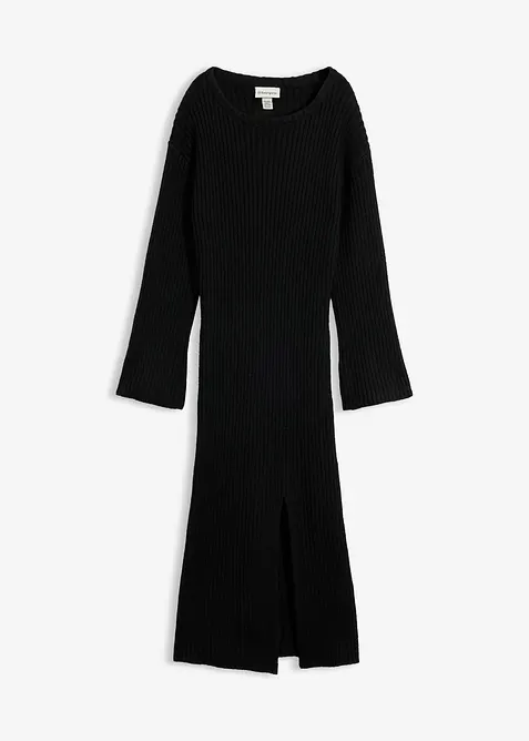 Robe en maille avec fente, bonprix