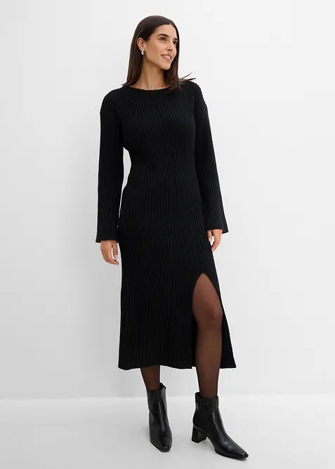 Strickkleid mit Schlitz, bonprix