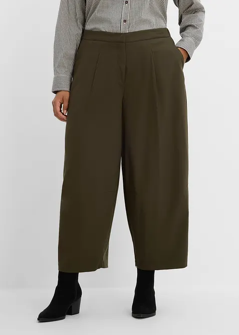 Pantalon barrel en viscose m&eacute;lang&eacute;e, bonprix
