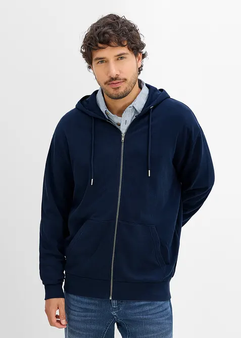 Sweat zipp&eacute; &agrave; capuche, coupe ample, bonprix