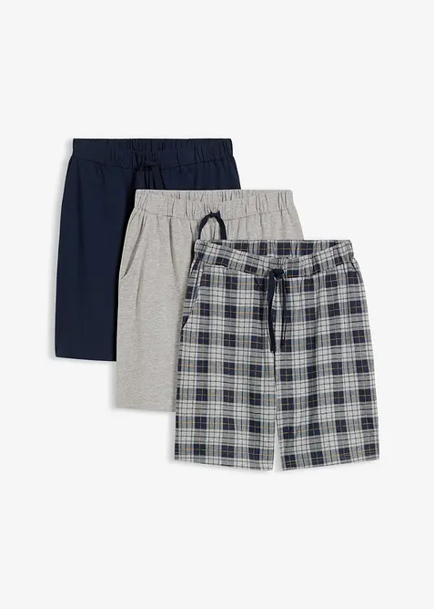 Kurze Pyjamahose (3er Pack), bonprix