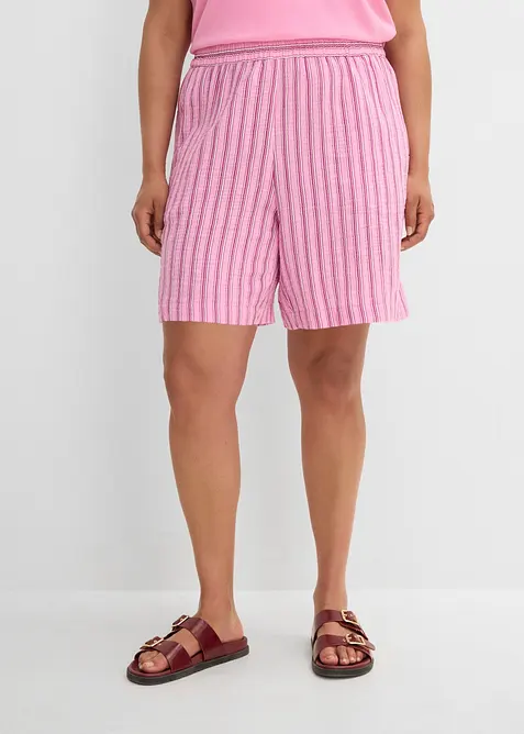 Short en gaze de coton &agrave; taille &eacute;lastiqu&eacute;e, bonprix