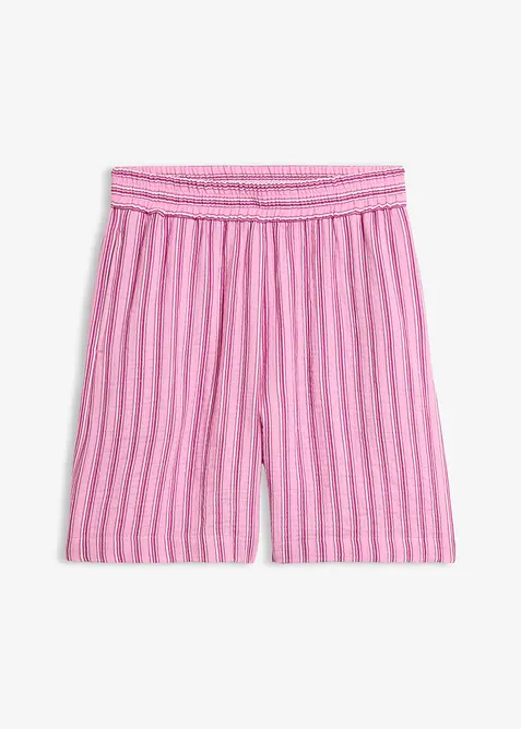 Short en gaze de coton &agrave; taille &eacute;lastiqu&eacute;e, bonprix